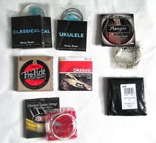 A Mixed Group 7 Classical Guitar String Sets 1 Banjo - Incomplete Mandolin & Uke