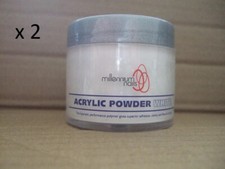2 x millennium nails ACRYLIC POWDER WHITE 45g
