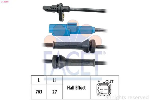 Abs wheel speed sensor 0060 - abs, 21.0060