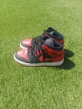 Nike Air Jordan 1 Mid Banned Red And Black Trainers, UK 5