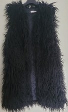 Ladies Shaggy Faux Fur Gilet  Waistcoat SIZE 14-16