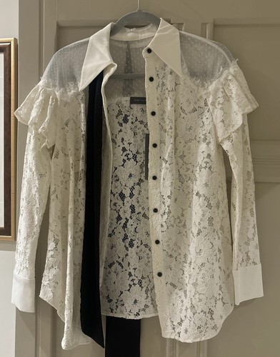 Mint velvet white lace sheer - mint,
