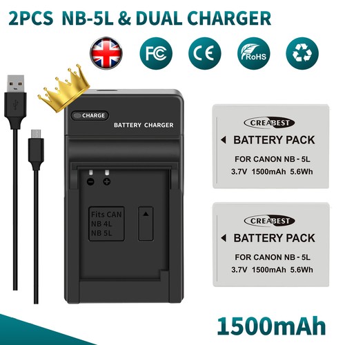 Battery for canon - 2x, nb-5l