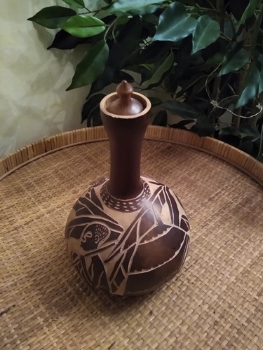 Hand carved calabash - hand, gourd