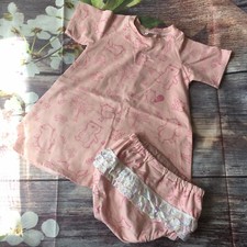 Baby Girls Handmade Dress And Matching frilly knickers 9-12 months, brand new