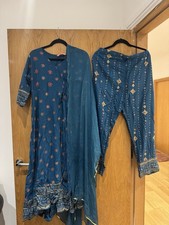 Women's Anarkali Churidar Suit 3 Piece Dress, Size Xl