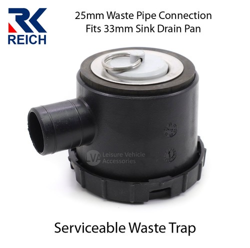 Reich 33mm sink waste trap - 33mm,
