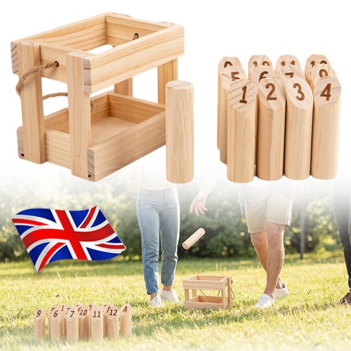 Wooden skittles garden game - wooden,