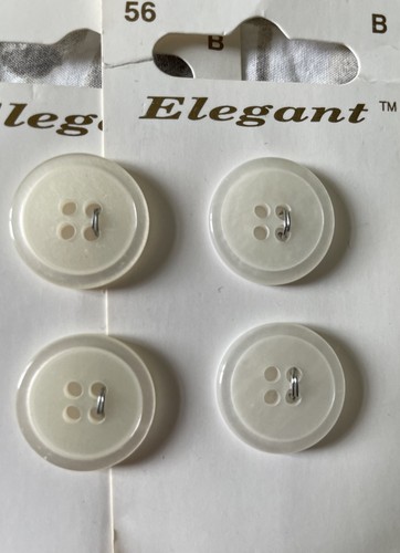 Pearlescent white buttons - white, 19mm