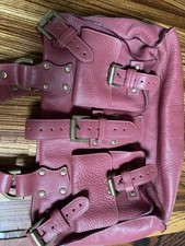 Mulberry Roxanne Watermelon Dark Pink Oak Leather Bag Rare 100% Genuine Fab Cond