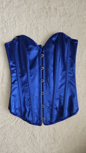 Royal blue satin - satin, overbust