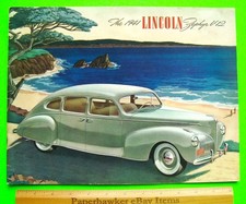 1941 LINCOLN ZEPHYR V-12 PRESTIGE 24-pg COLOR CATALOG Brochure CONVERTIBLE Coupe