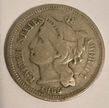 1865 Three Cent Nickel