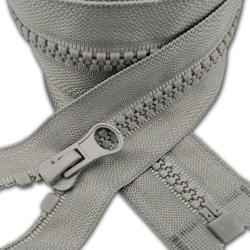 Silver plastic zip open - zip, open-end