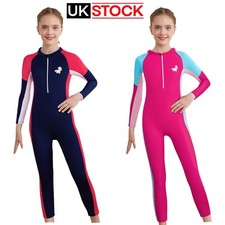 Girls Full Body One Piece Rash Guard Swimsuit Jumpsuit Wetsuit Bathing Suit Surf