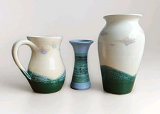 Cornish Studio Pottery Jug & Vases Philip Gardiner & Knights Tintagel Coastal