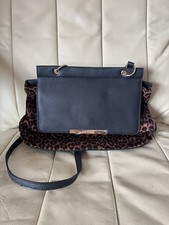 Women’s Ladies Bag Lipsy Black & Brown Leopard Print Shoulder Bag Avon