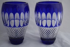 PAIR OF COBALT BLUE WATERFORD