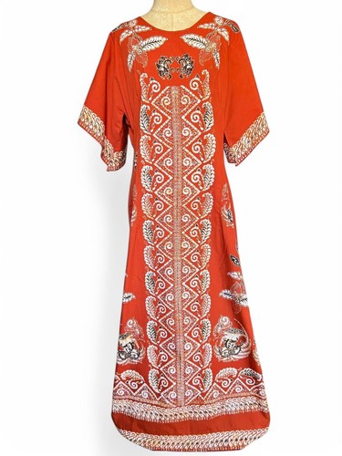 Vintage batik kaftan - batik, dress