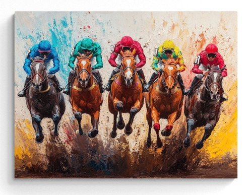 Horse racing canvas picture - canvas,