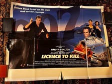 James Bond Licence to Kill 007 Original Theatrical Movie Poster UK Quad