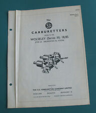 Wolseley (Series III) 18/85 SU Carbutetters Spare Parts Sheet - AUC9570