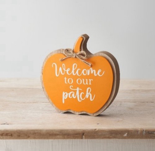 Wooden pumpkin block - wooden, sign