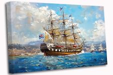 HMS Victory  Warship Canvas Print Wall Art Picture