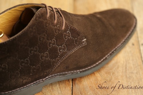 Gucci monogram brown suede - gucci,