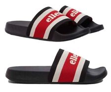 Ellesse Sliders Black/Red Slip On Flip Flops Pool Slides Summer Beach Sandals