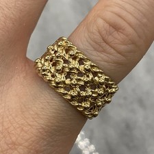 Weaved Keeper Ring 9ct 9k 375 Yellow Gold - Size R