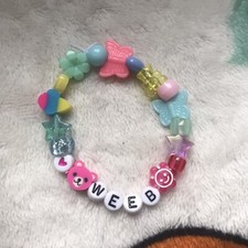 Kawaii Weeb Letter Bracelet Weeaboo Japan Japanese Anime Manga Kandi 