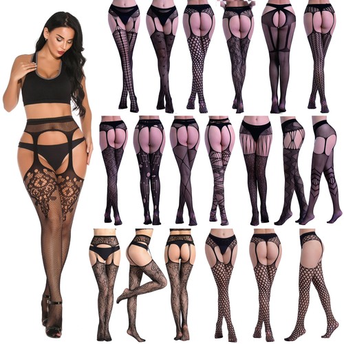 Women fishnet thigh high - fishnet, thigh-high