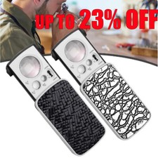 Pocket Magnifying LED Loupe 30X 60X 90X Jewelers Magnifier Glass Loupe Black