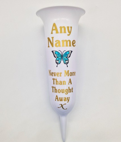 Personalised gloss white grave - personalised,