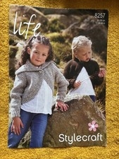 Stylecraft Knitting Pattern 8257  Chest 20-30" Child Cardi - Life Chunky Yarn 