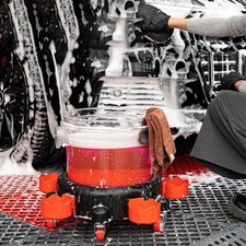 Car Wash Bucket with Dolly Kit Lightweight with Dirt Trap Mobile Workstation
