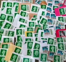 100 Unfranked 2nd class QR Barcode stamps on paper see description for details 