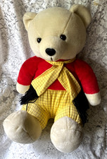 1980s Playmakers Rupert the Bear Plush Teddy Made to Sit 42cm Tall When Sat Down