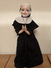 Porcelain Nun Doll with Stand