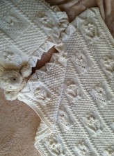 Baby Roses and Hearts Blanket Cushion Knitting Pattern DK Pram/Cover  433