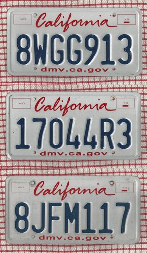 California various plates - california,
