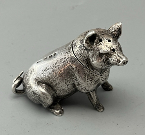 Rare cast silver pig - rare,