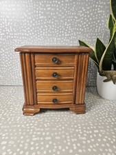 Vintage wooden Jewellery Wardrobe chest  4 drawers 2 side and top