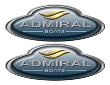Admiral Boats Stickers. Remastered name plate for boat restoration project