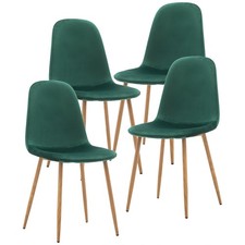 Modern Set of 4 Green Velvet