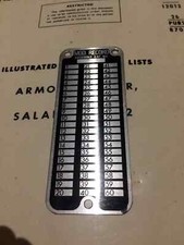 MOD (Modification) Record plate. FV797656, ARMOURED VEHICLE, LAND ROVER, CVRT x2