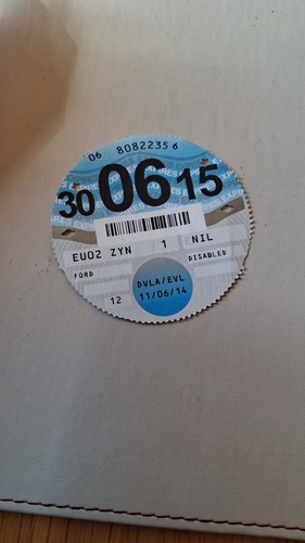 Genuine june 2015 tax disc - 2015,