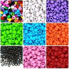 100- 3000  High Quality acrylic Pony Beads, opaque, various colours 9 x 6 mm