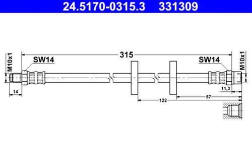 Brake hose ate fits audi - vw,
